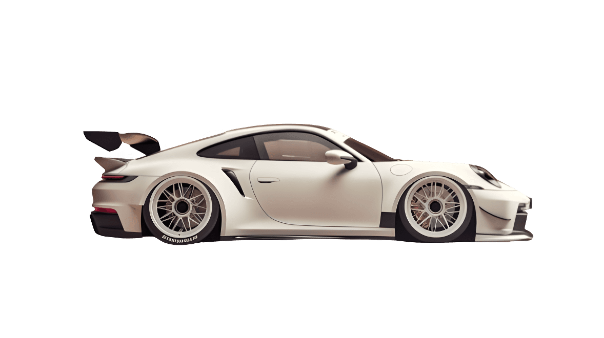 White Porsche sports car